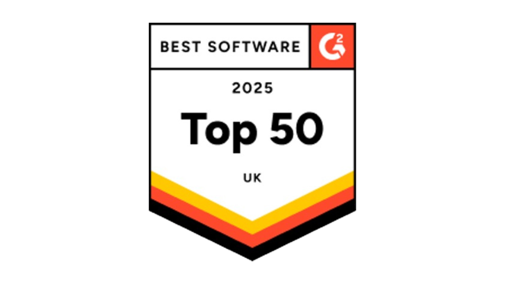 G2 Top 50 UK 2025 Best Software batch